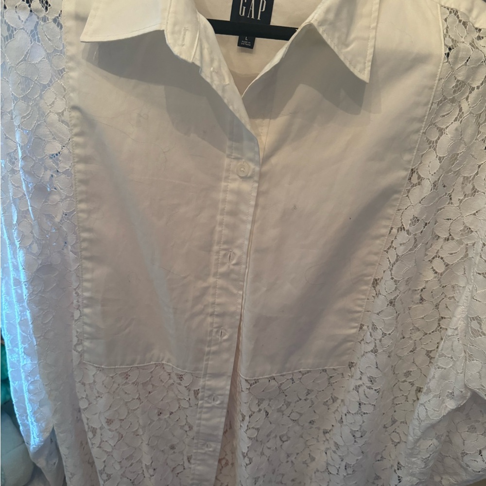 Lace tuxedo style lace shirt